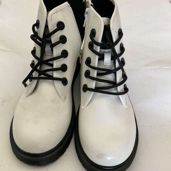 New White black Steve Madden combat boots platform chunky Y2K zip lug sole sz 5 - Picture 4 of 16